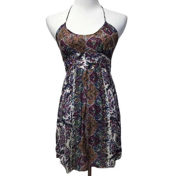 Crush Dress Womens Small Halter Empire Waist Open Back - Picture 2 of 8